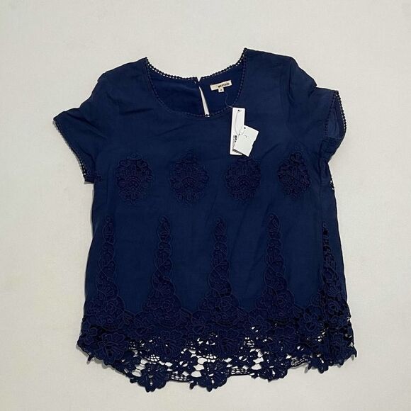 LAmade‎ Donna Lace Keyhole Top Midnight Blue Medium - Picture 7 of 12